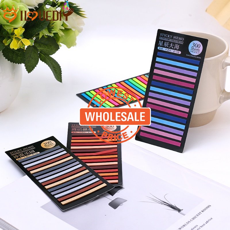 [Harga Grosir] 300lembar Fluorescence Index Memo Pad Notepad Stiker Notes Bookmark Warna Sticky Note PET Tembus Index Stiker Alat Tulis Siswa Indeks Panjang Stiker