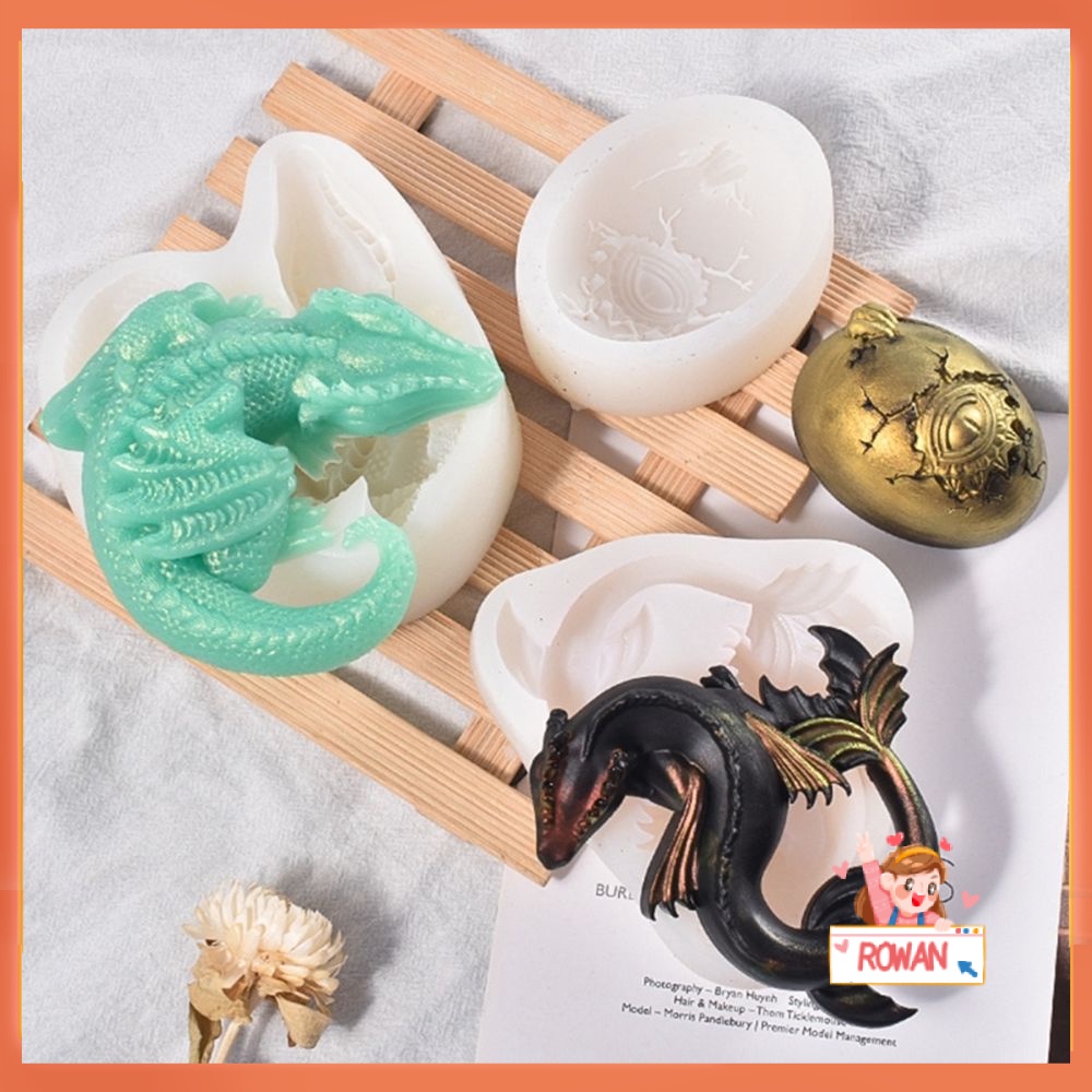 R-flower 3D Dragon Mold DIY Tembikar Tanah Liat Cetakan Silikon Cetakan Resin