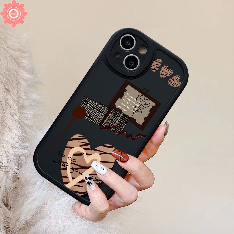 Casing Soft Case Realme C53 C55 10 Pro Plus C12 5i 7i 6i 6s 6 8i 8Pro C11 C21Y C25Y C30 C25s C15 C31 C35 5 9i 8 C21 C17 C2 C3 C20 Lucu Kartun Love Hati Bunga Huruf TPU Sarung