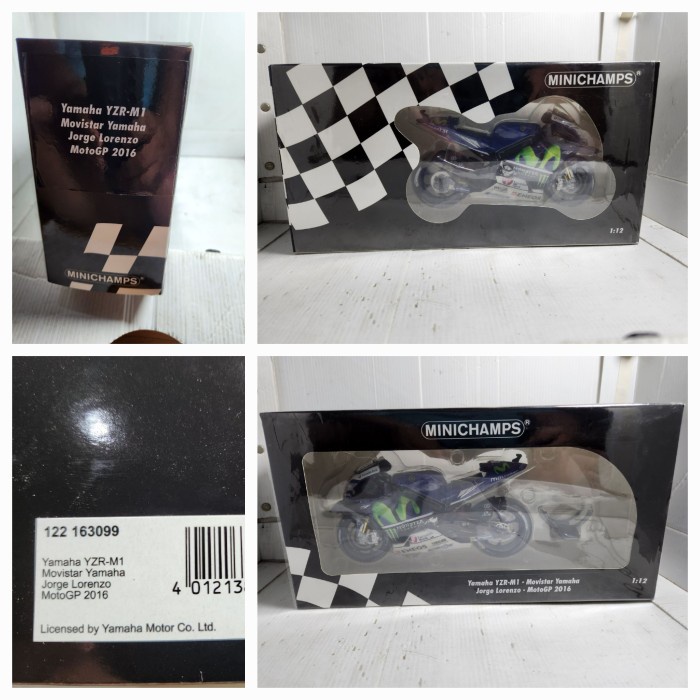 DIecast Miniatur Mobil motogp minichamps jorge lorenzo 2016 movistar yamaha skala 12