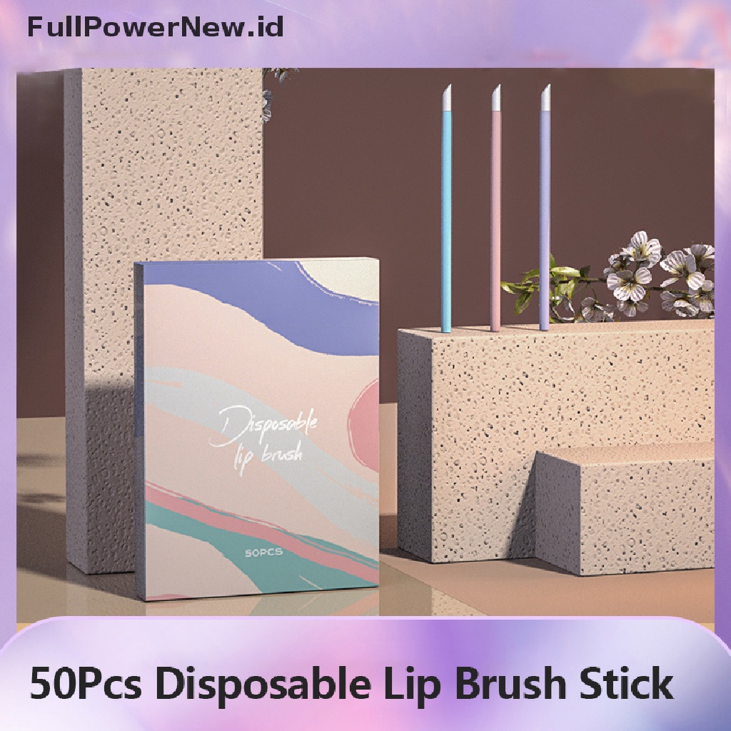 Power 50pcs Sikat Bibir Sekali Pakai Makeup Bulu Mata Brushes Lip Aplicator ID
