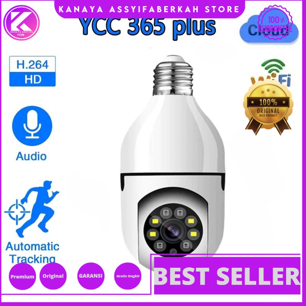 HONTUSEC CCTV WiFi IP Camera IR Motion Sensor E27 2MP - YCC-365 Plus