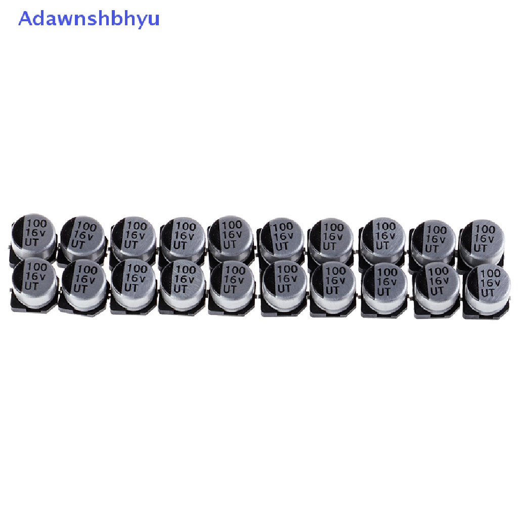Adhyu 20pcs Kapasitor Elektrolit SMD Dengan Spesifikasi6 * 5mm 16V 100uF ID