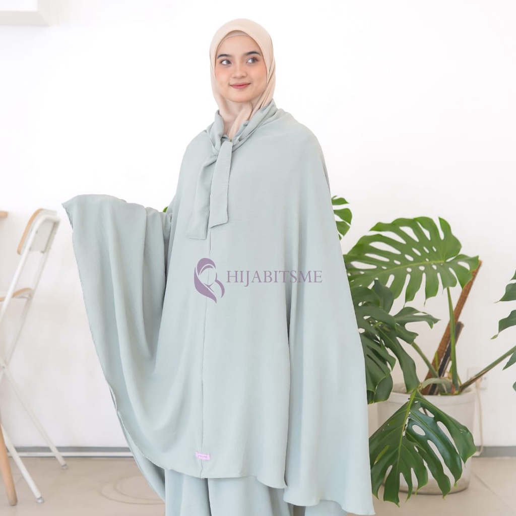 [Ready] Mukena Premium Mukena Dewasa Jumbo Crinkle Airflow 3In1 Eliza Series By Hijabitsme √ O75 / M