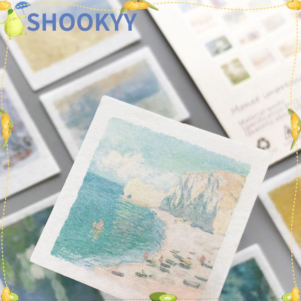 Chookyy 50PCS/Pack Scrapbooking Stiker Hadiah Lukisan Minyak Kabut Hutan Hias Photograph