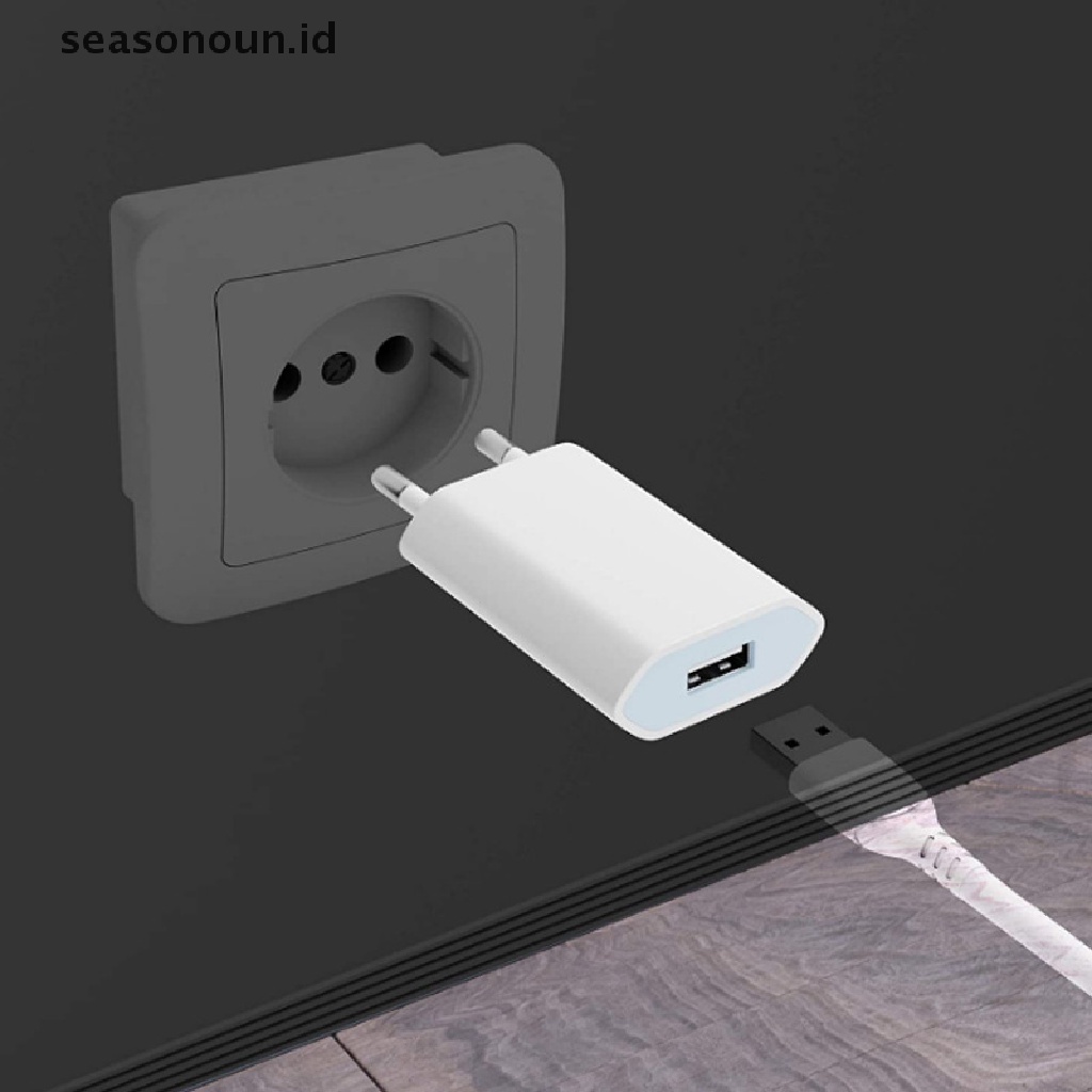 Seasonoun Kabel USB Charger Telepon 5V 1A EU Plug Travel Phone Charger EU/USA Plug Standard Universal USB Charger Dinding Travel Charger Power Adapter.