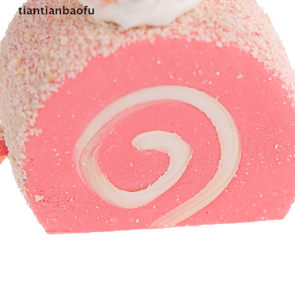 [tiantianbaofu] Krim Simulasi Swiss Roll Buah Buatan Kue Manusia Hidup Palsu Miniatur Butik Makanan