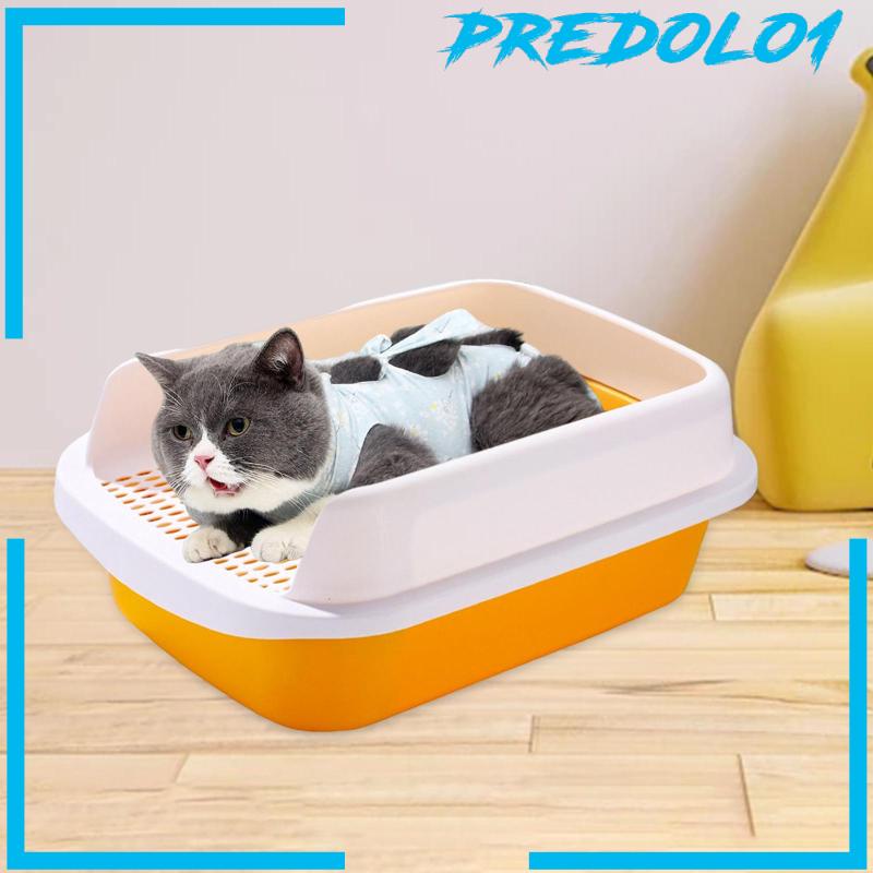 [Predolo1] Cat Litter Box Potty Toilet Removable Tray Kotoran Hewan Peliharaan Besar Mudah Dibersihkan