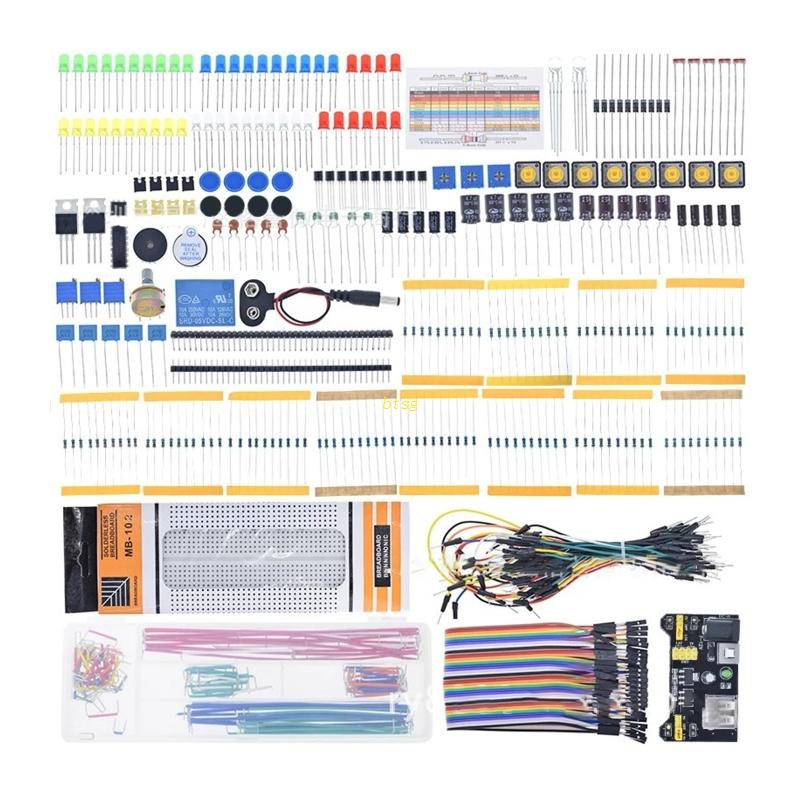 Btsg New Komponen Elektronik Basic Super Kit Dengan Resistor Kapasitor Buzzer LED