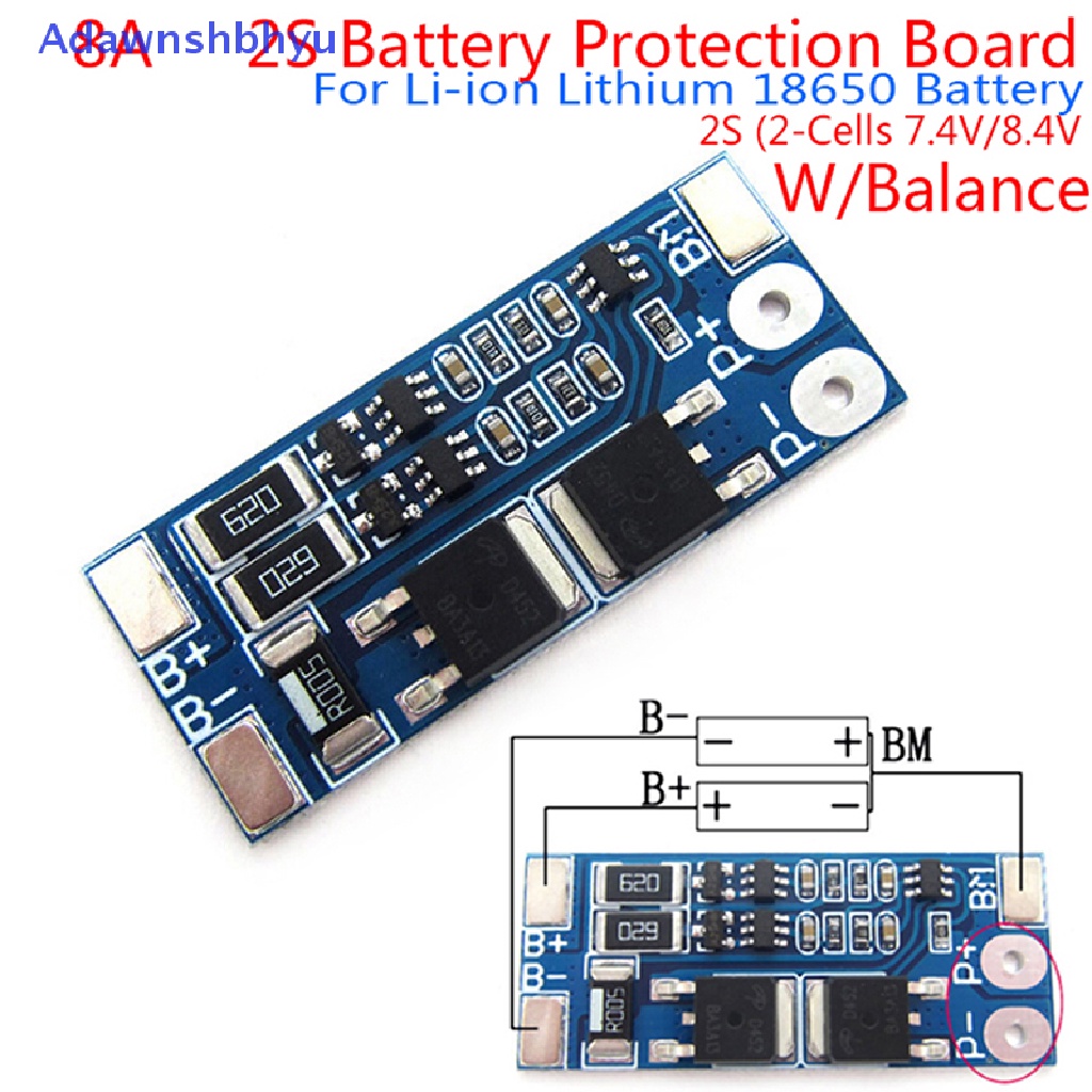 Adhyu 2S 8A 7.4V balance 18650papan Perlindungan charger Li-ion Lithium BMS  Id