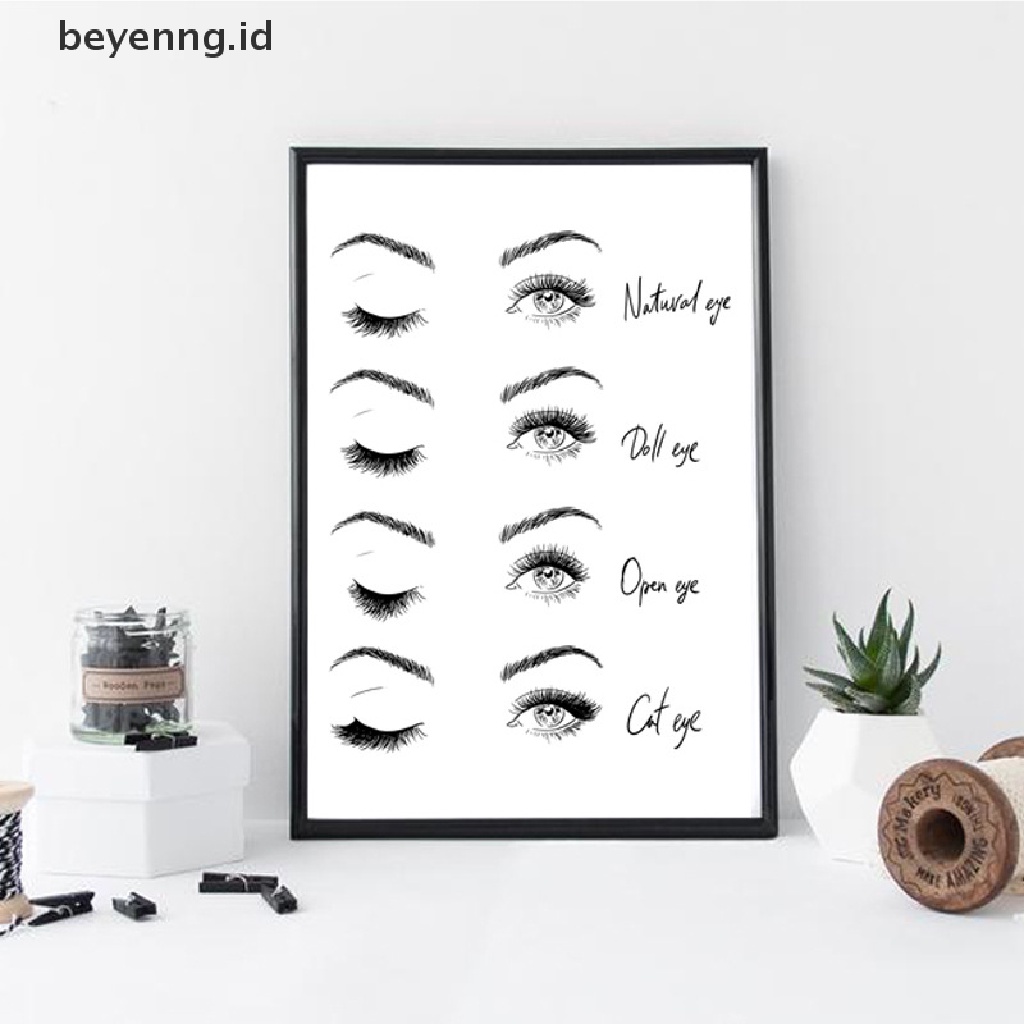 Beyen Poster Dan Cetakan Makeup Lash Extensions Guide Gambar Pager Dinding Shop Decor ID