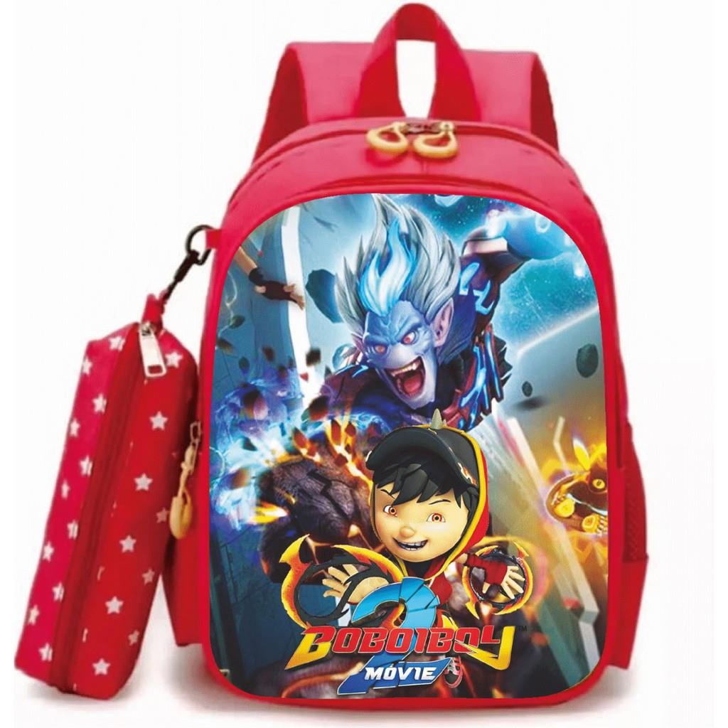 YA 773 - Ransel Boboboy MOVIE Tas Ransel Sekolah Anak Laki PAUD TK SD Karakter Kartun Free Tempat Pensil Terbaru Kekinian