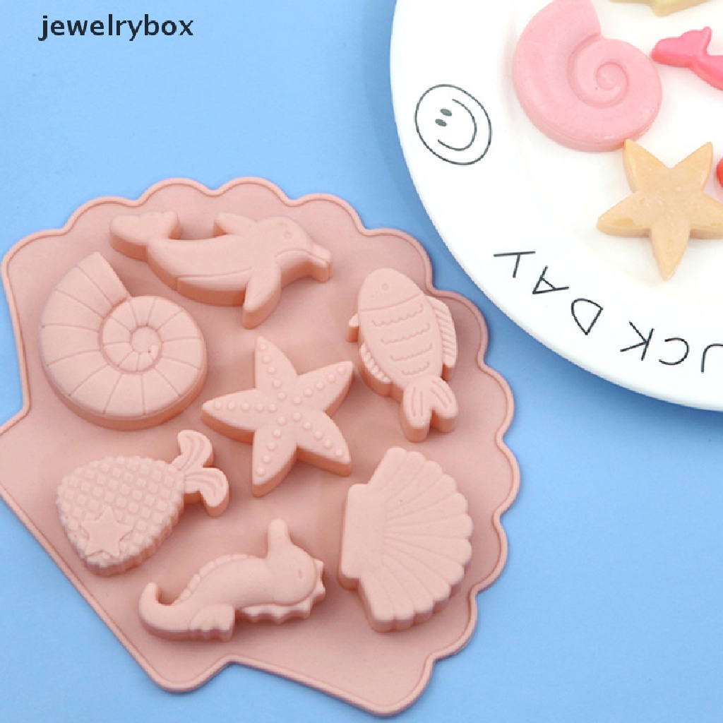 [jewelrybox] Sea Creatures Silicone Molder Fondant Baking Kue Coklat Resin DIY Cetakan Ikan Butik