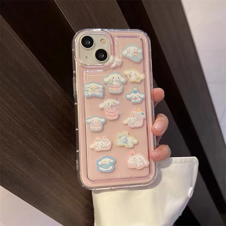 IPHONE Casing Ponsel Lembut Transparan Lucu Kompatibel Untuk Iphone14 13 11 12 Pro XS Max X Xr7 +8 Plus Casing TPU Silikon Shockproof Cover