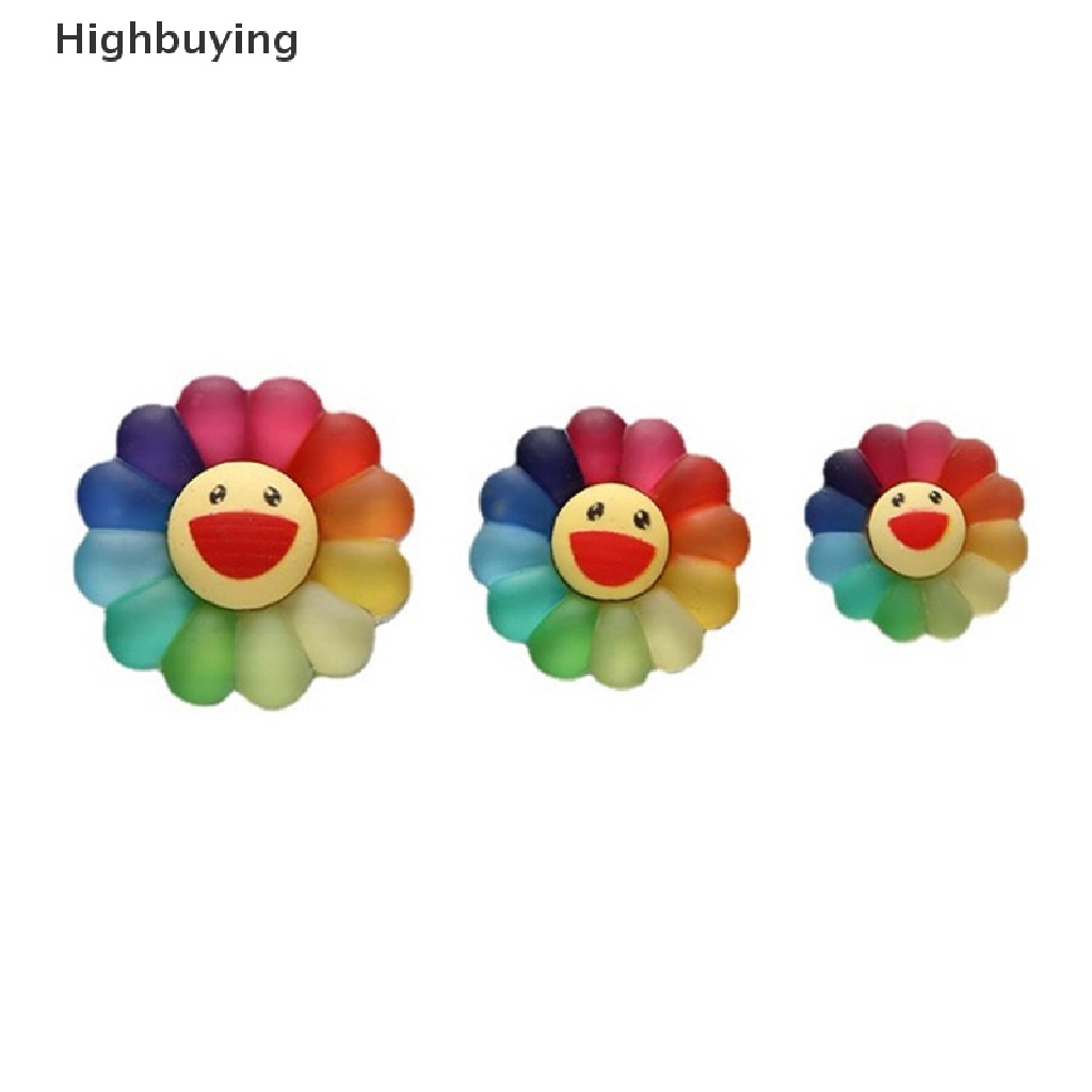 Hbid 10Pcs 3ukuran Colorful Smile Sun Flower Mixed Color Style Flat Back Resins Cabochon Scrapbook 3D Resin Patung Miniatur Glory