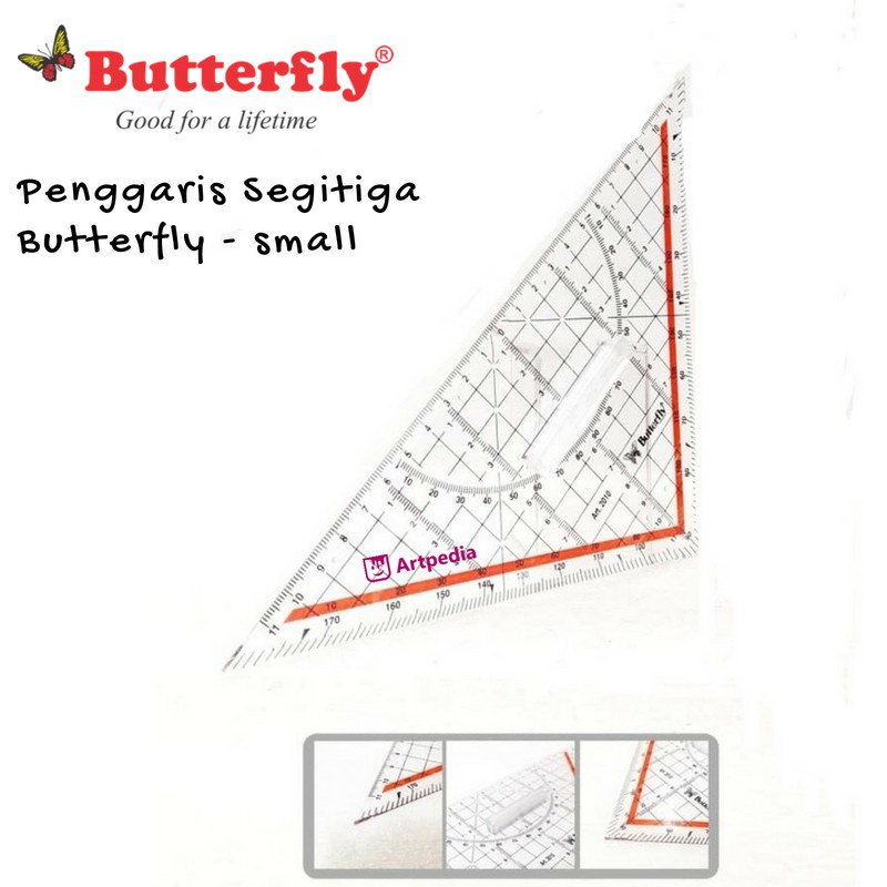 

Penggaris Segitiga Butterfly - Kecil (Penggaris Segitiga Butterfly Pegangan)