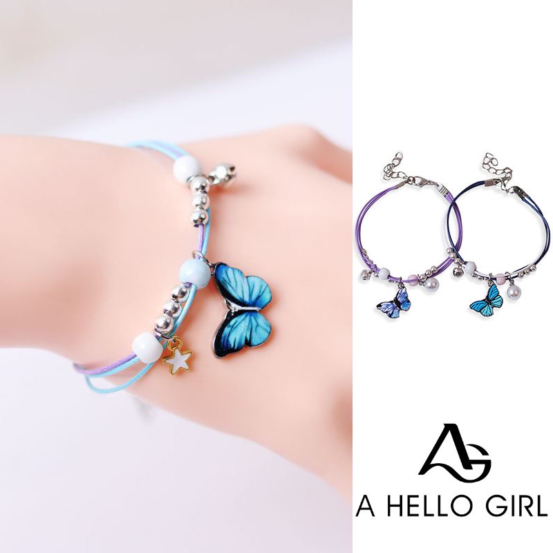 Gelang Adjustable Multilayer Motif Kupu-Kupu Untuk Wanita