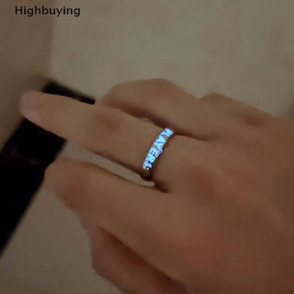 Hbid Baru Bercahaya Cincin Untuk Pasangan Bercahaya Dalam Gelap Cincin Untuk Wanita Pria Warna Perak Perhiasan Adjustable New Fashion Rings Glory