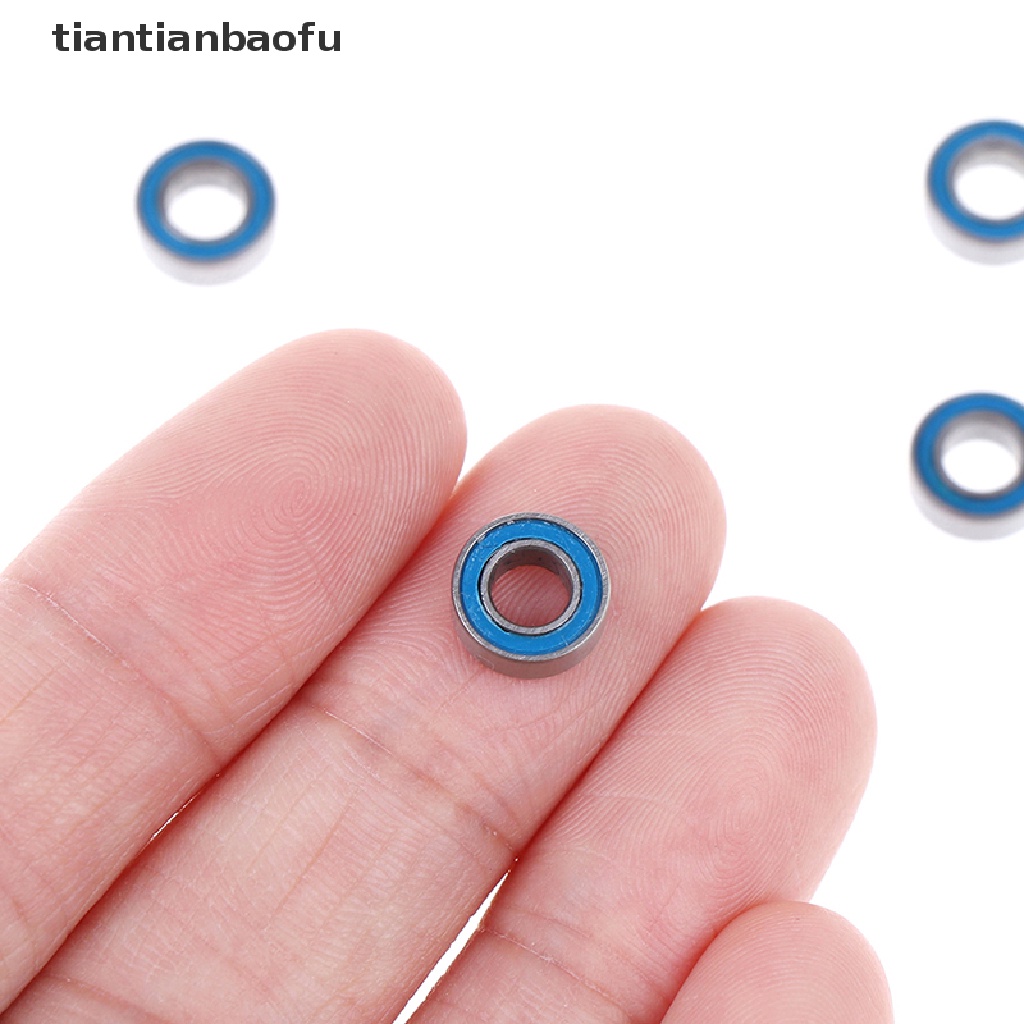 [tiantianbaofu] 5pcs Biru 4 * 8 * 3mm MR84RS MR84-2RS 4x8x3mm Karet sealed ball Bearing Butik