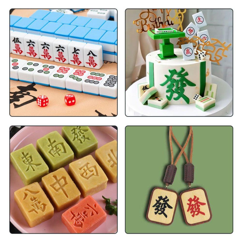 Needway   Mahjong Cetakan Silikon Buatan Tangan Craft DIY Aksesoris DIY Kerajinan Pengecoran Alat Pengecoran Cetakan Silikon Perhiasan Membuat Alat DIY Perlengkapan Craft Baking Tool