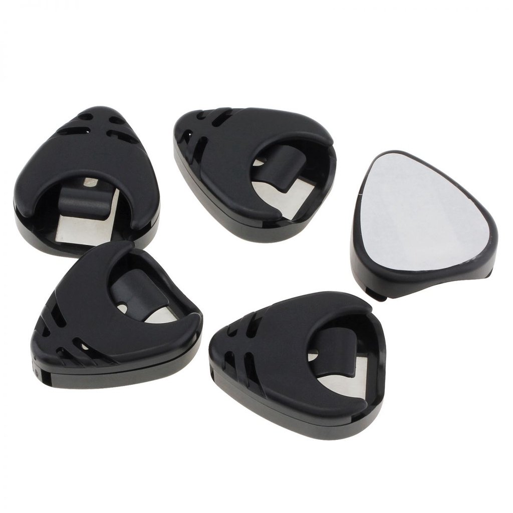 5pcs Hitam Plastik Stick on Guitar Pick Holder Untuk Penempatan Picks Gitar Akustik/Bass/Ukulele Nyaman