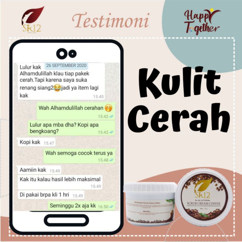 SCRUB CREAM COFFEE SR12 / LULUR KOPI / AMPUH MENGANGKAT DAKI &amp; SEL KULIT MATI