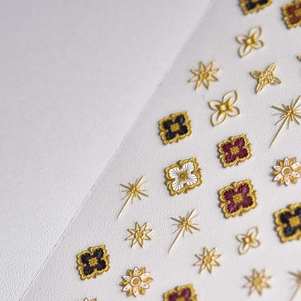 Mxbeauty Stiker Kuku Bohemia Fashion Emas Perak Bulan Bronzing Dekorasi Kuku Bohemia