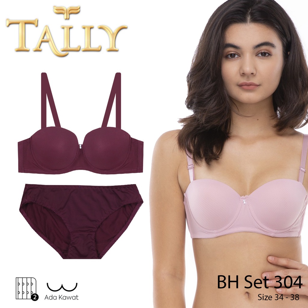 TALLY Bra Set Ada Kawat Busa Tipis Bahan Katun Pori Cup B Kait 2 Stretch Polos BH 304 Toko keanulova