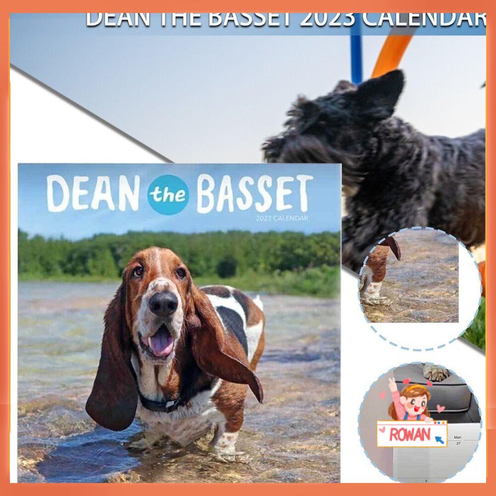 R-flower Dean The Basset Creatives Adorable Pet Dog Hanging Calendar Kalender Rumah Kantor