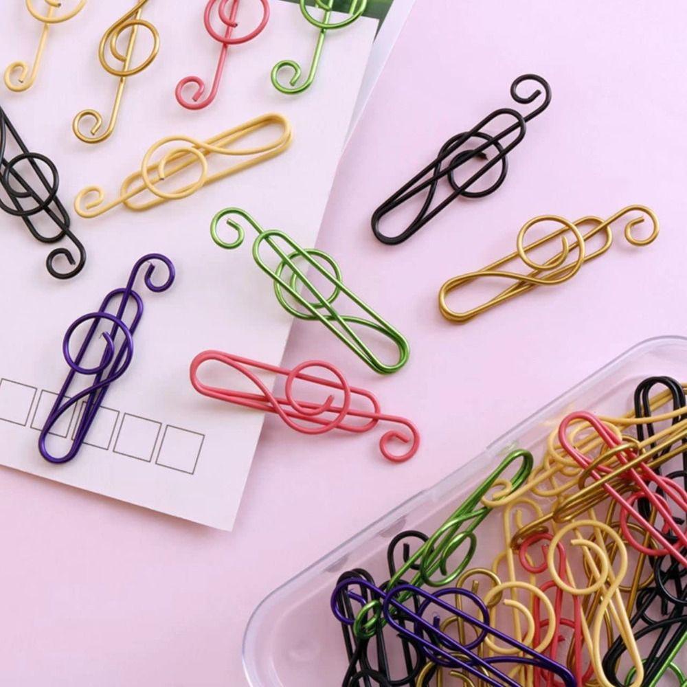 Nanas 50 Pcs Warna-Warni Klip Kertas Perlengkapan Sekolah Tangan Aksen Pemegang Logam Bookmark Planner Clips