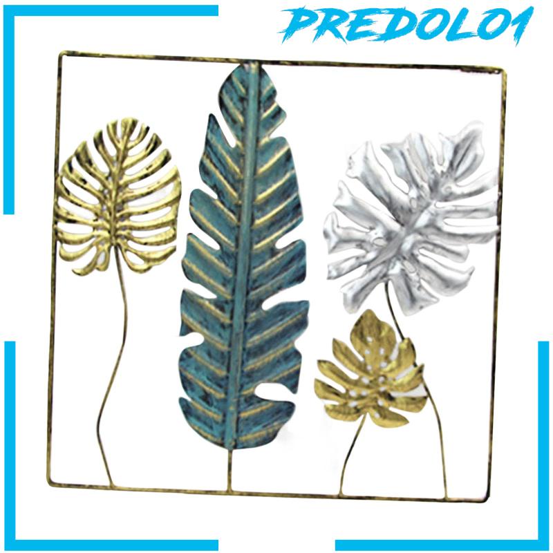 [Predolo1] Wall Decor Metal Leaf with Frame Art Crafts for Office Housewarming Gifts