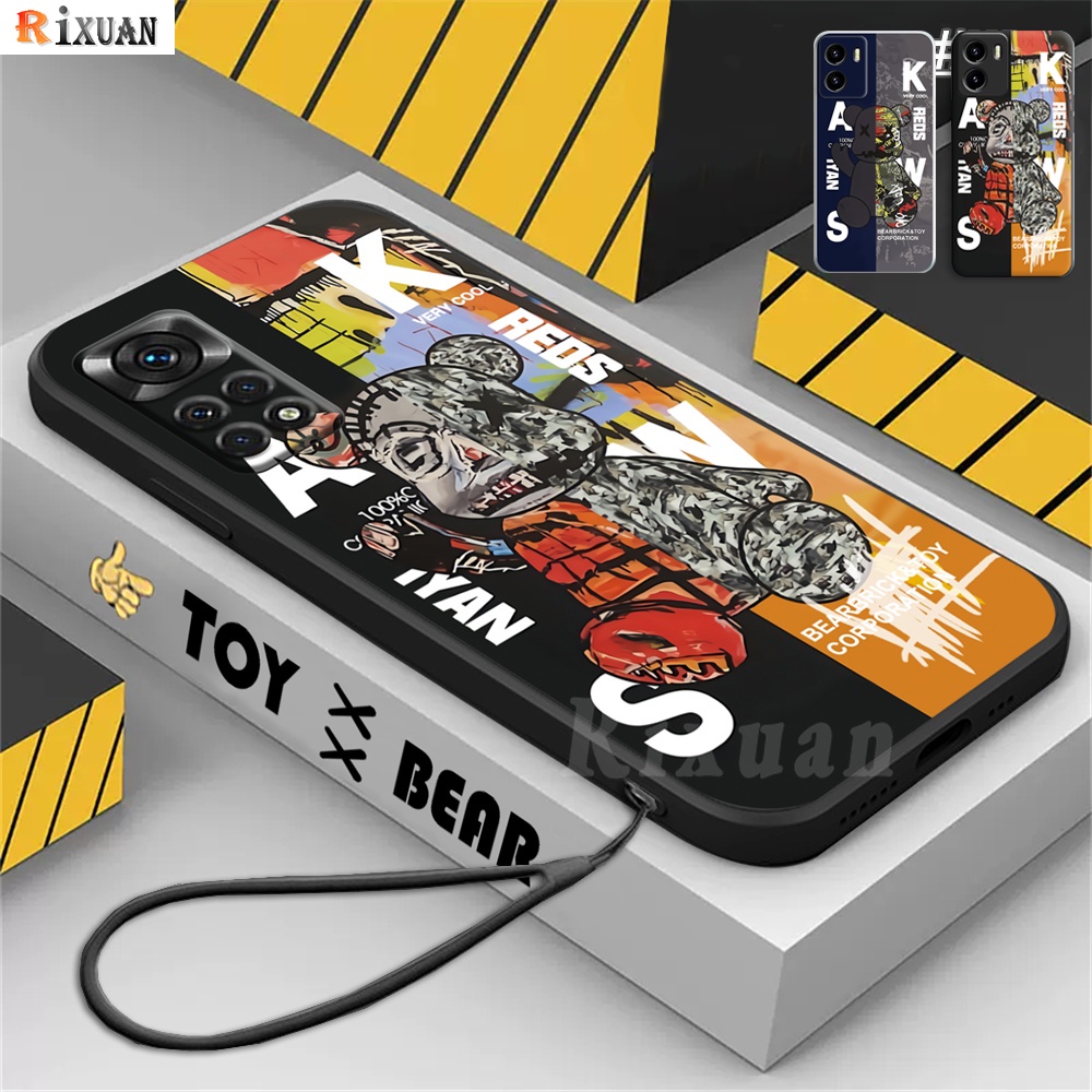 Redmi Note11 Pro Note 11s Redmi10 5G 10C 10A 9A 9C 9T Note 10S Note10 Note9 Poco M4 Pro M3 X3 Pro X3 NFC Trendy Colorful Kaws Violent Bear Shockproof Rubber Soft Case RIXUAN