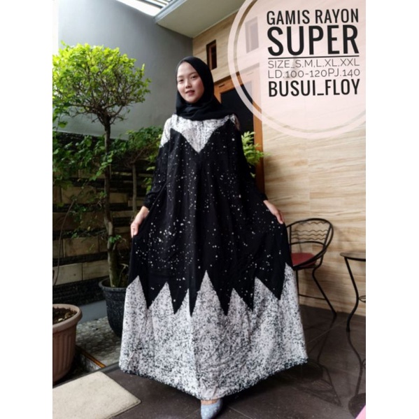 Ready Stock ✅ Dress Muslim Size S M L Xl Xxl Gamis Twill Ori Busui Abstrak 100% Not Printing Gamis R