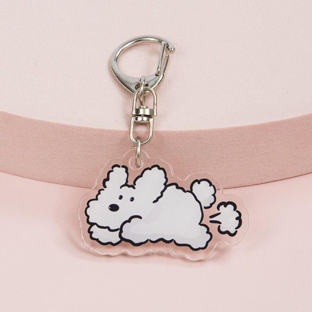 Lanfy Puppy Gantungan Kunci Lucu Anak Aksesoris Mobil Perhiasan Ornamen Handbag Liontin Bunny Keyring