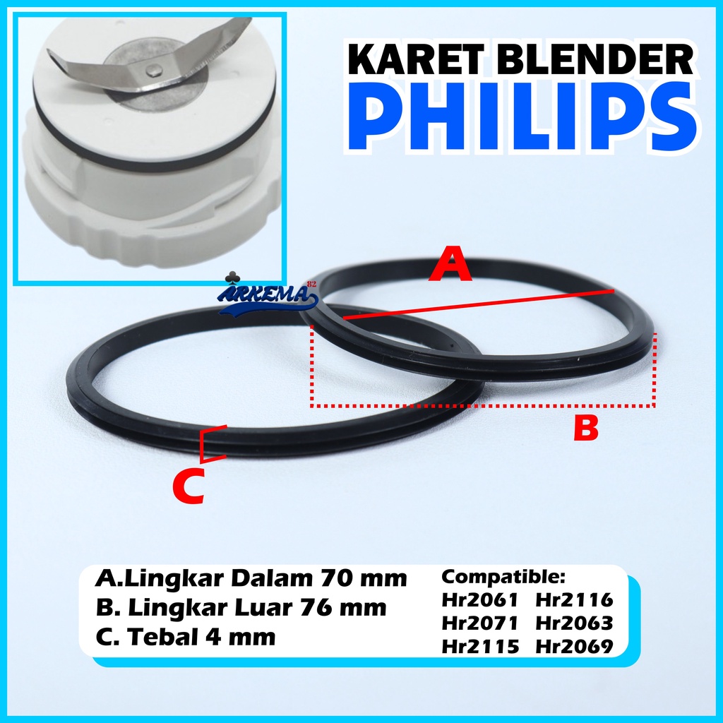 KARET BLENDER PHILIPS | KARET / PACKING / SEAL / SIL MOUNTING CHOPPER - BLENDER PHILIP HR 2061 / 2115 / 2071 ETC- ARKEMA