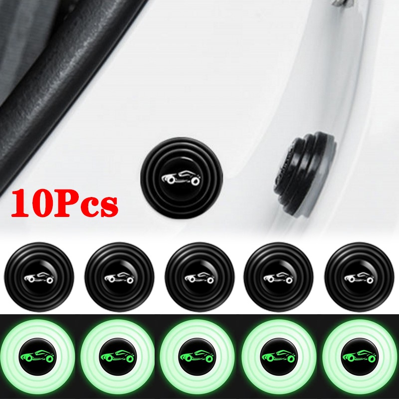 10pcs Glow-in-the-dark Car Trunk Door Shockproof Silicone Pads/Stiker Silikon Pintu Mobil Tahan Guncangan Berperekat