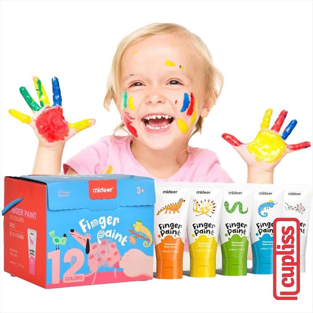 Mideer Finger Paint Washable 12 Colors Mainan Edukasi Anak