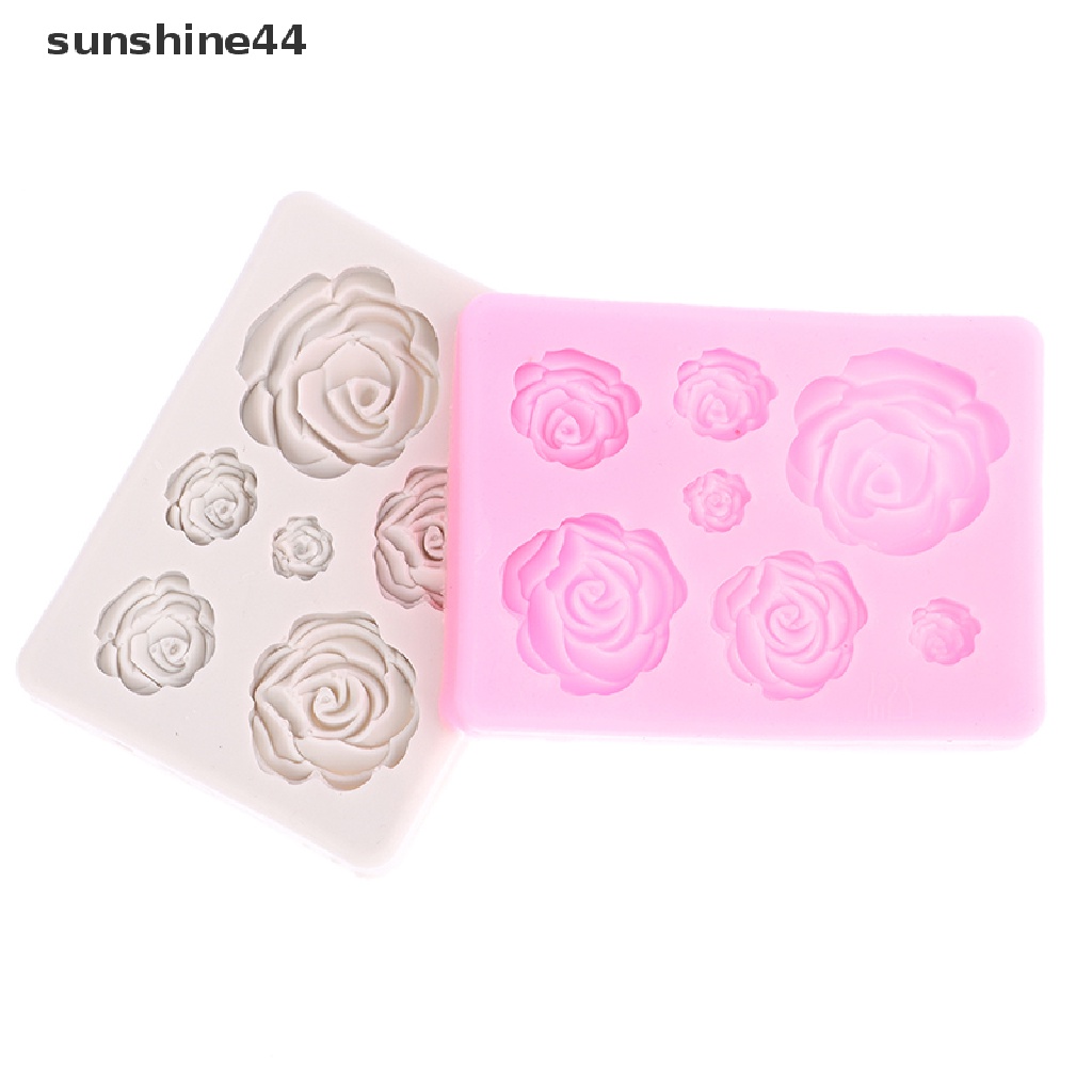 Sunshine Portable Kitchen Rose Flowers Mold Cetakan Silikon Kue Cetakan Coklat ID