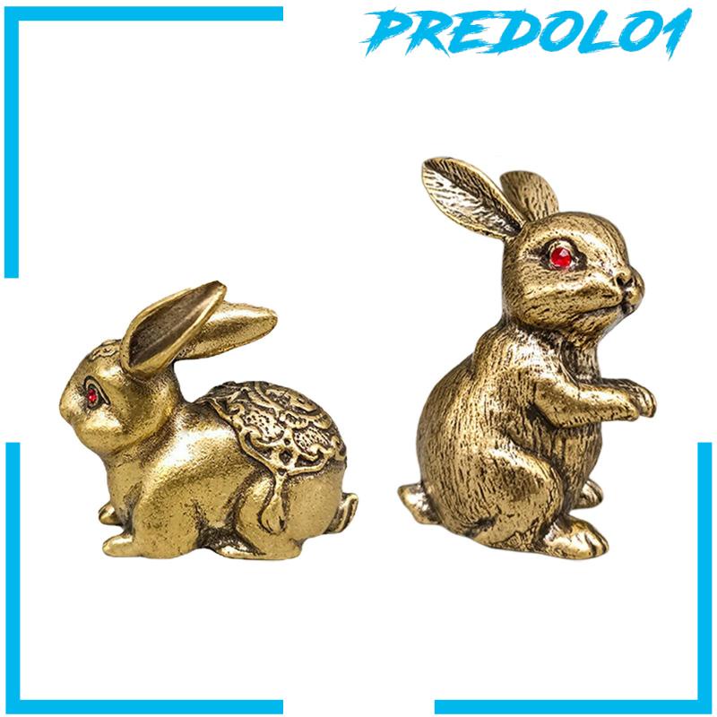 [Predolo1] Easter Bunny Figurine Copper Vintage Hias Kecil Untuk Teras Meja Taman