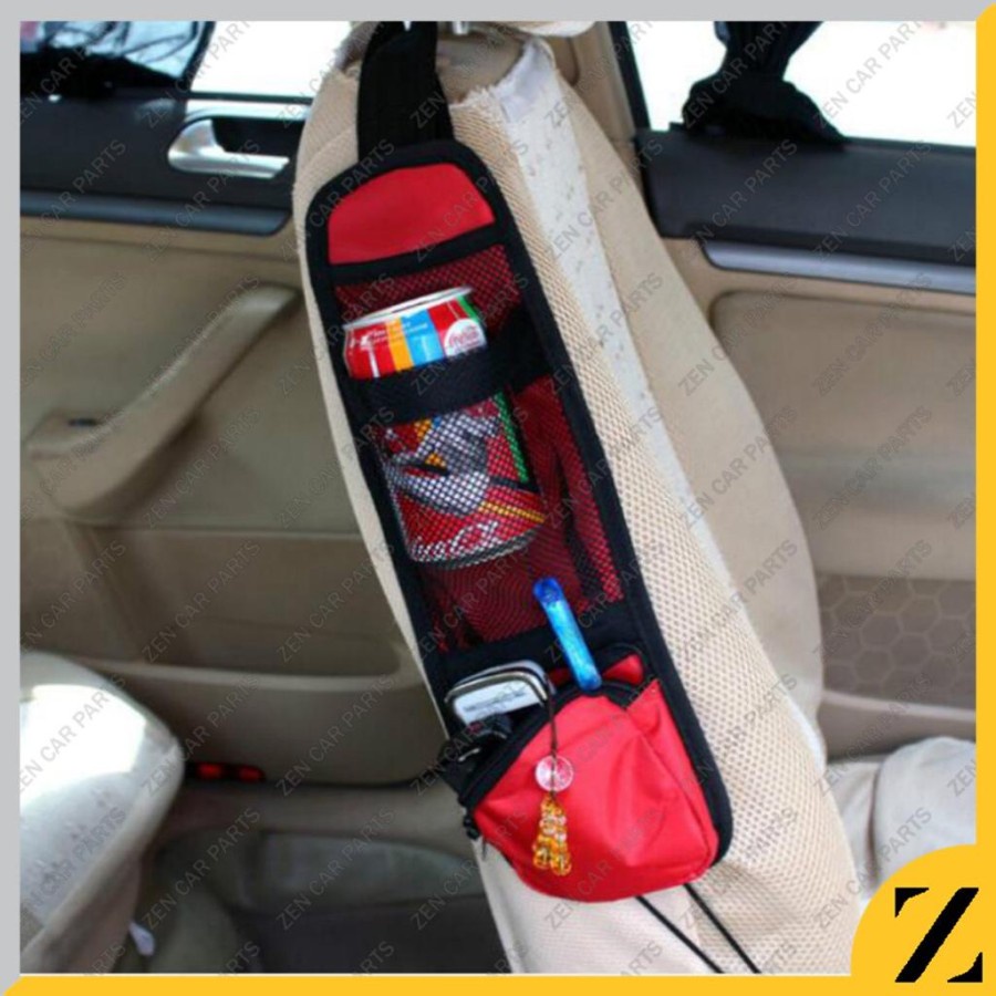 Indoholic Tas Gantung Kursi Mobil Side Seat Case Organizer Car Hanging Bag Botol Air Payung Hp Rokok Kartu Samping Jok