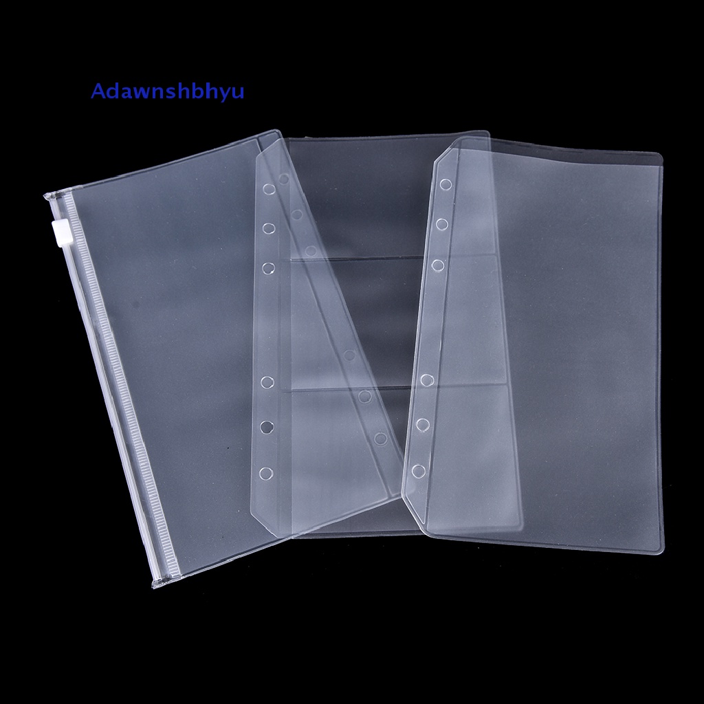 Adhyu A5/A6 Transparan Zip Lock Amplop Binder Pocket Refill Organiser Alat Tulis U9 ID