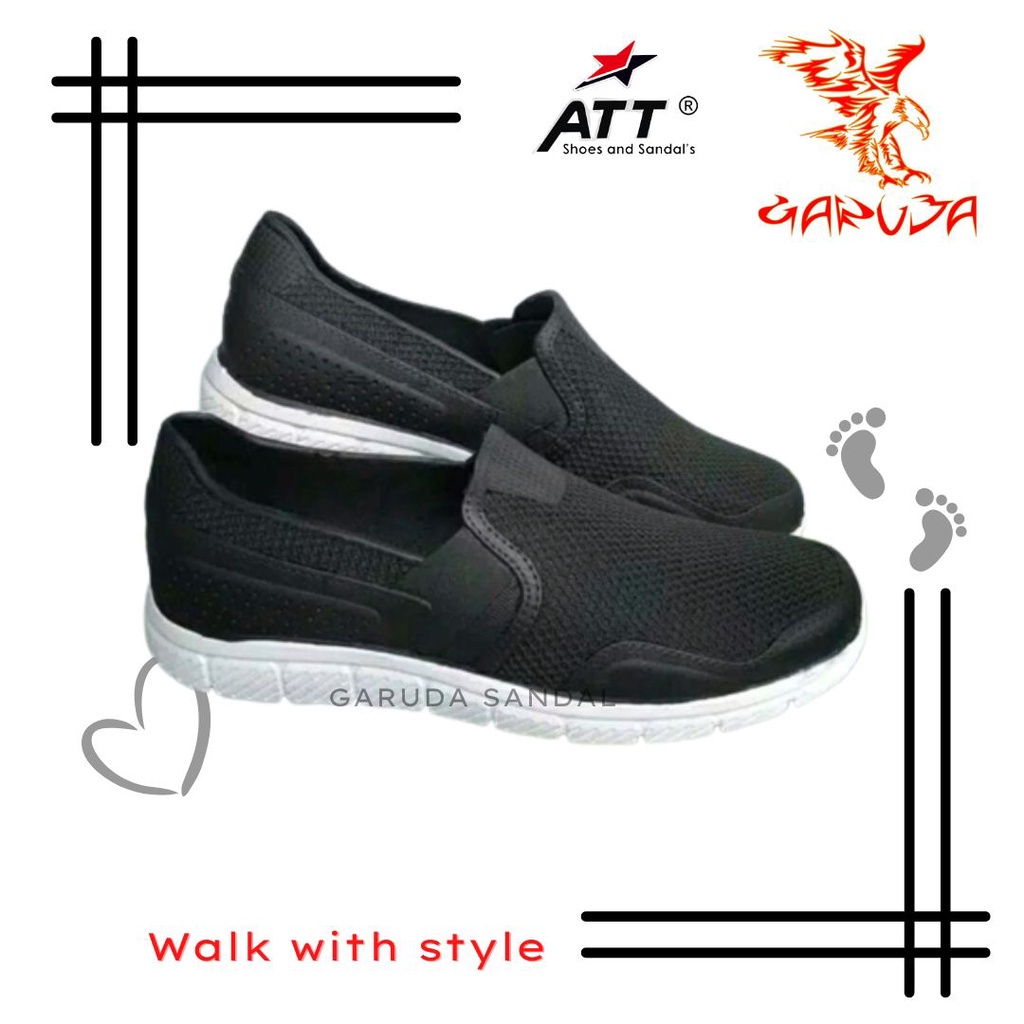 Sepatu Slip on Pria ATT SMW 576 karet Trendy