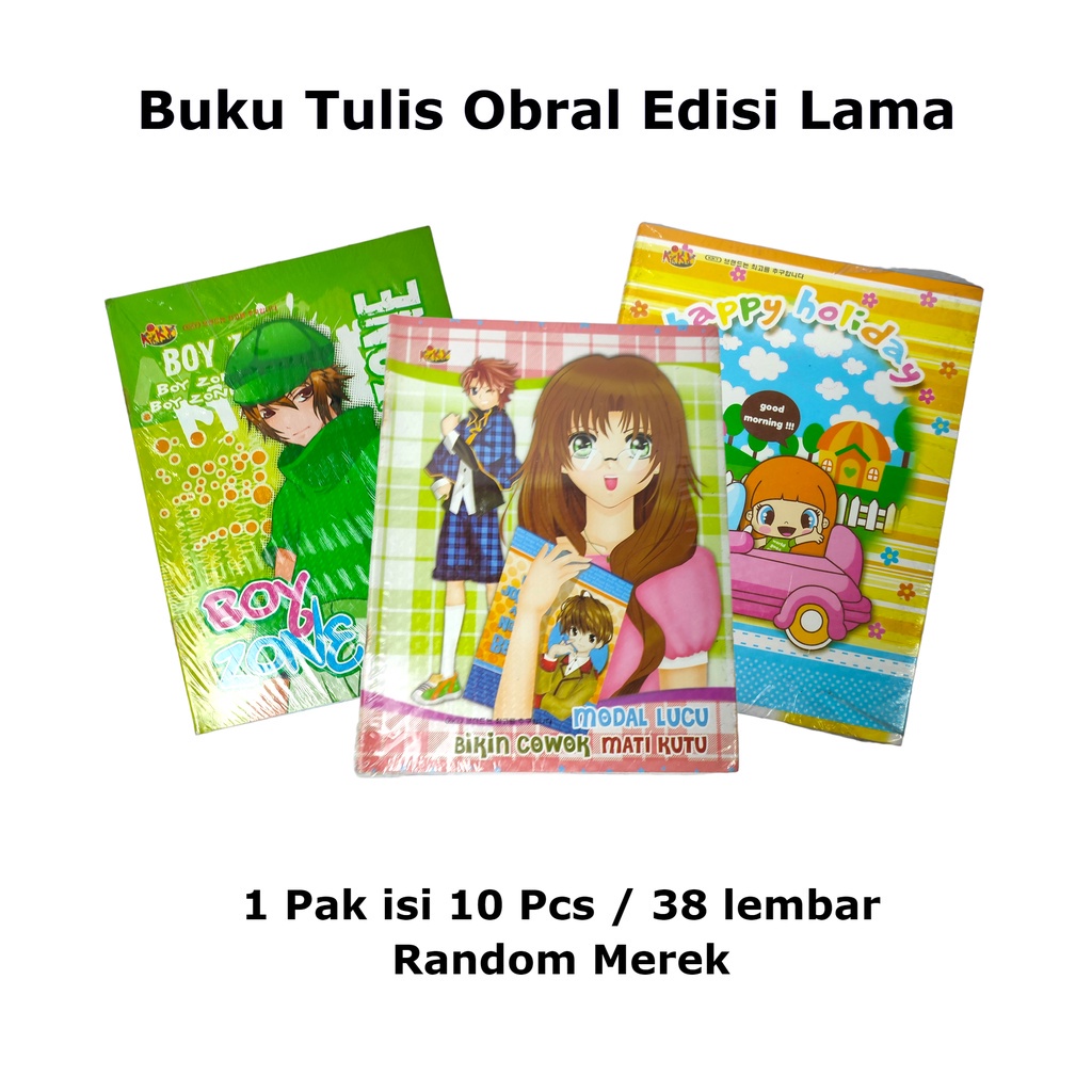 OBRAL Buku Tulis Kiky Sidu Hippo okey 38 Lembar Obral BUKU EDISI LAMA Random - Pak (10 Pcs)- SHSNP
