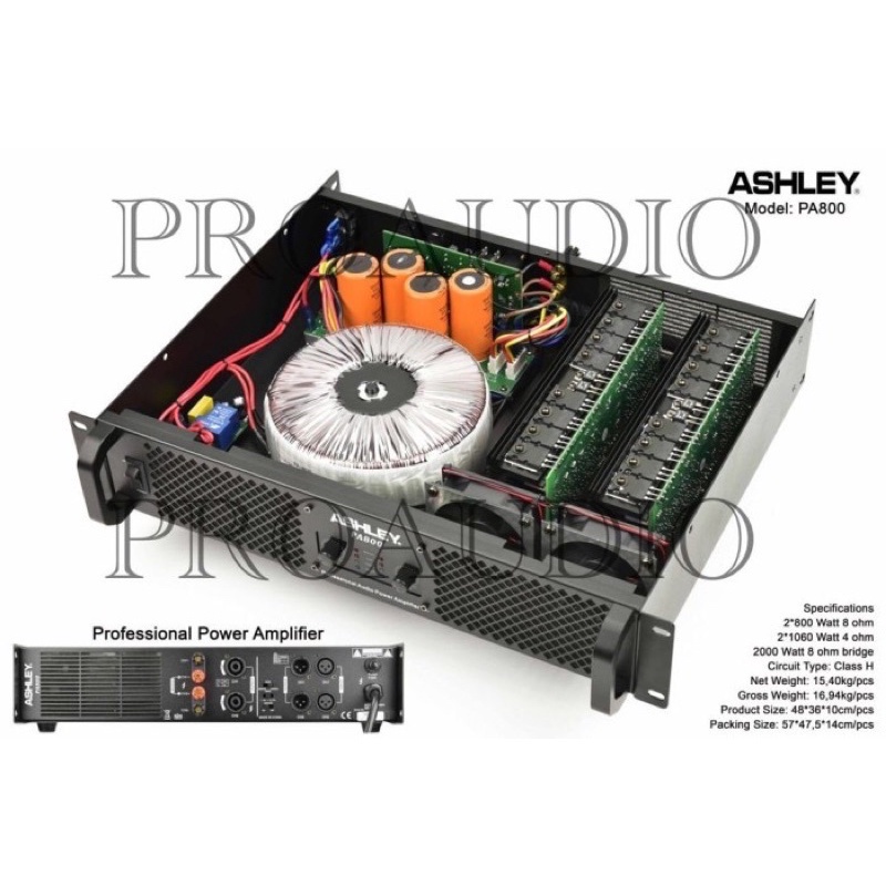 Power Amplifier Ashley PA 800 Original Ashley PA800