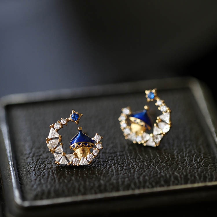 Goldkingdom Aksesoris Perhiasan Fashion Ready Stock Indah Anting Dongeng Untuk Wanita Dari Istana Kuno Di Kastil Bulan