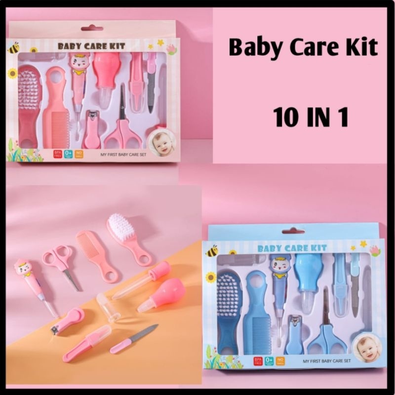 Alat Gunting Kuku Set  Perlengkapan Perawatan Gunting Kuku Sisir Bayi 10 in 1 Baby Care Kit  Gift Set Peralatan Bayi New Born Kado Lahiran Baby Care Baby Nail Set Care Alat Perawatan Bayi Set Lengkap /Baby Care kit set / Baby Gift Set 10 in 1