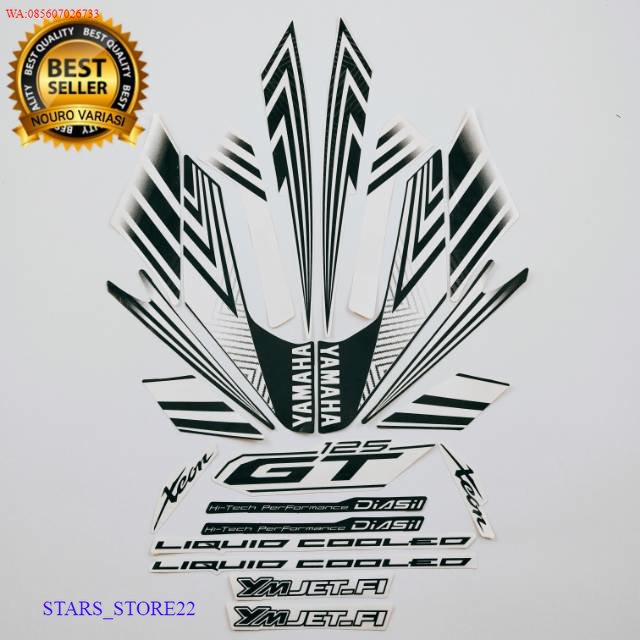 (ORI) striping yamaha xeon gt 125 2014 putih list body motor KUALITAS ORIGINAL PABRIK