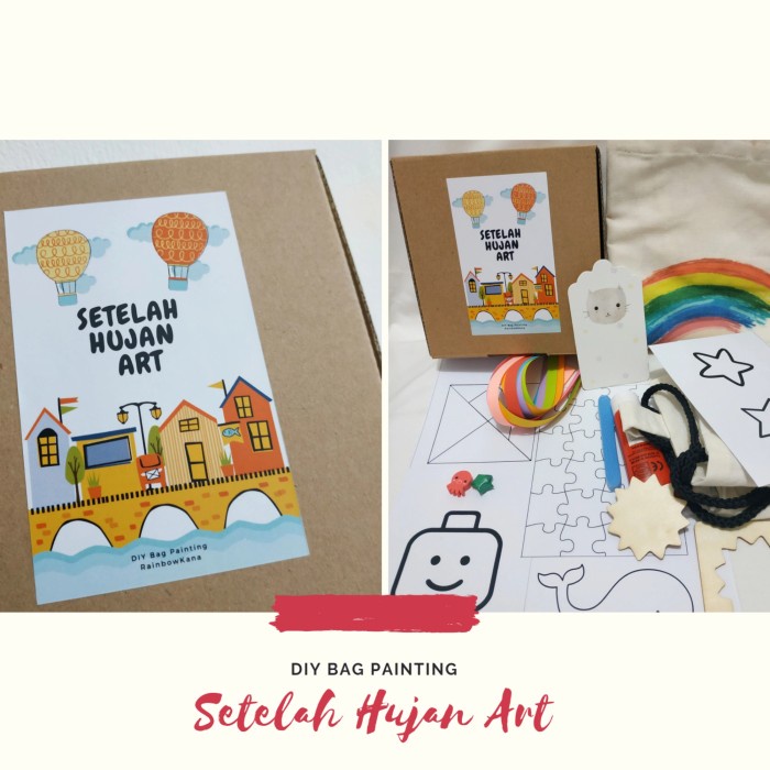 

⭐BISA COD⭐ DIY lukis tas goodie bag party gift box 2 Tote bag blacu hampers ultah