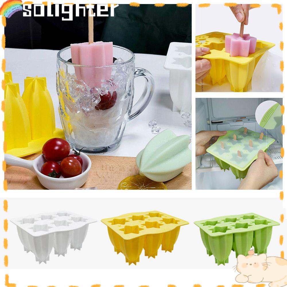 Solighter Cetakan Silikon Musim Panas Freezer Carambola Shaped Ice Cream Makers