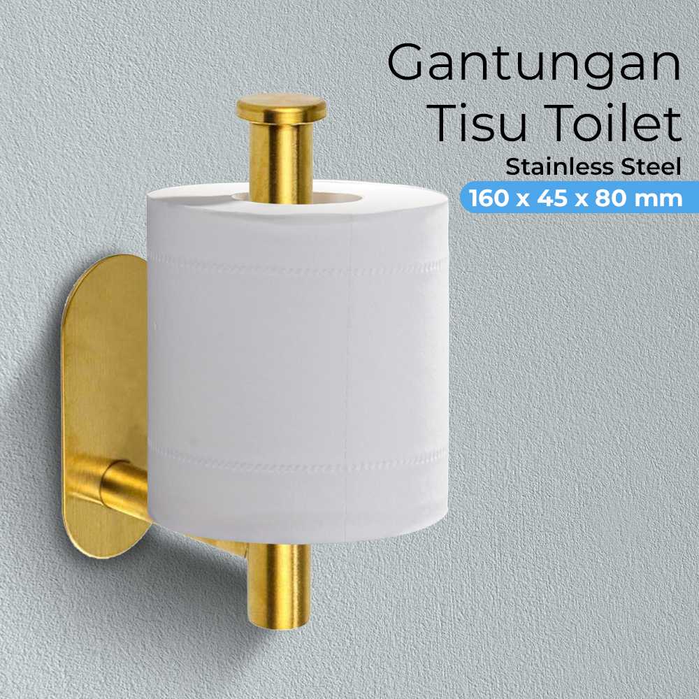 (BISA COD) FTIHSHP  Gantungan Tempat Tisu Toilet Paper Holder Stainless Steel - H225